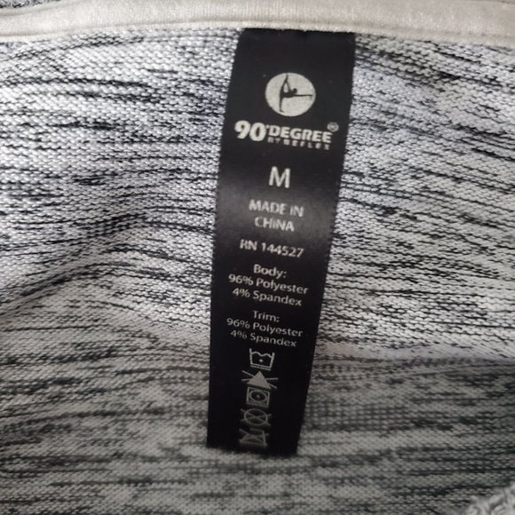 90 DEGREES Women's Medium Grey Casual Workout Sweater Shirt Zip Vents Snug Cuffs - Picture 7 of 7